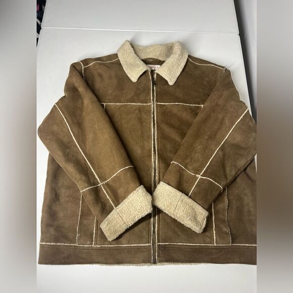 Men's Aeropostale Tan Zipper Front Lined Coat Size L - Picture 7 of 16